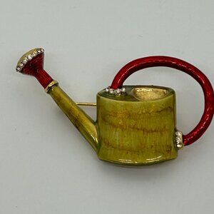 Metropolitan Museum of Art Brooch, inspired by Faberge's Watering Can Red Handle